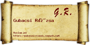 Gubacsi Rózsa névjegykártya